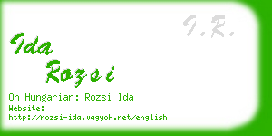 ida rozsi business card